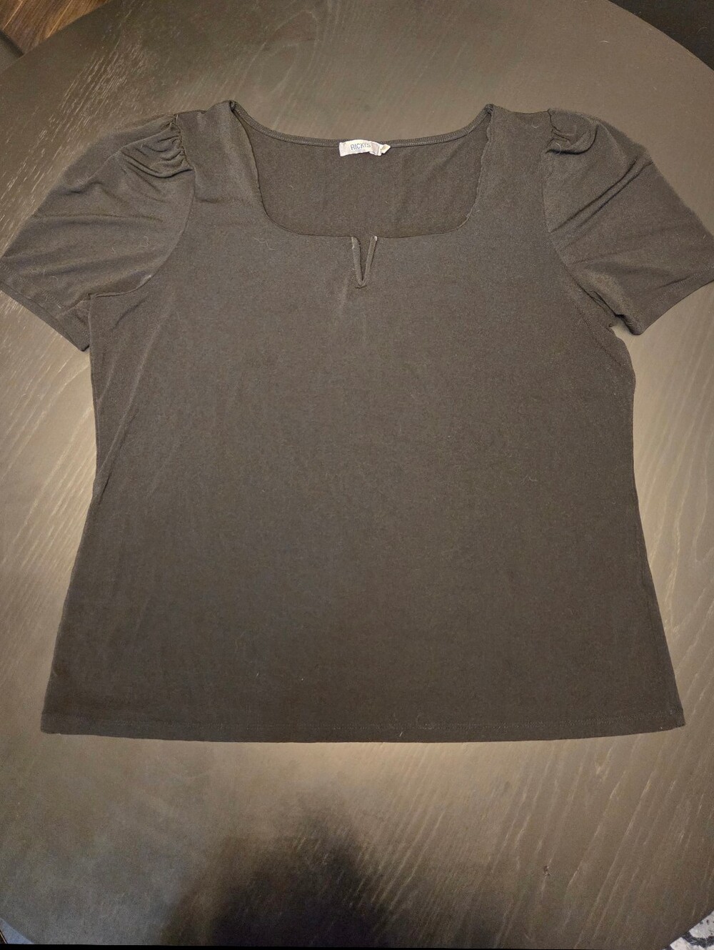 Ricki’s | Black Square Neck Top | Puff Sleeves | Size XL